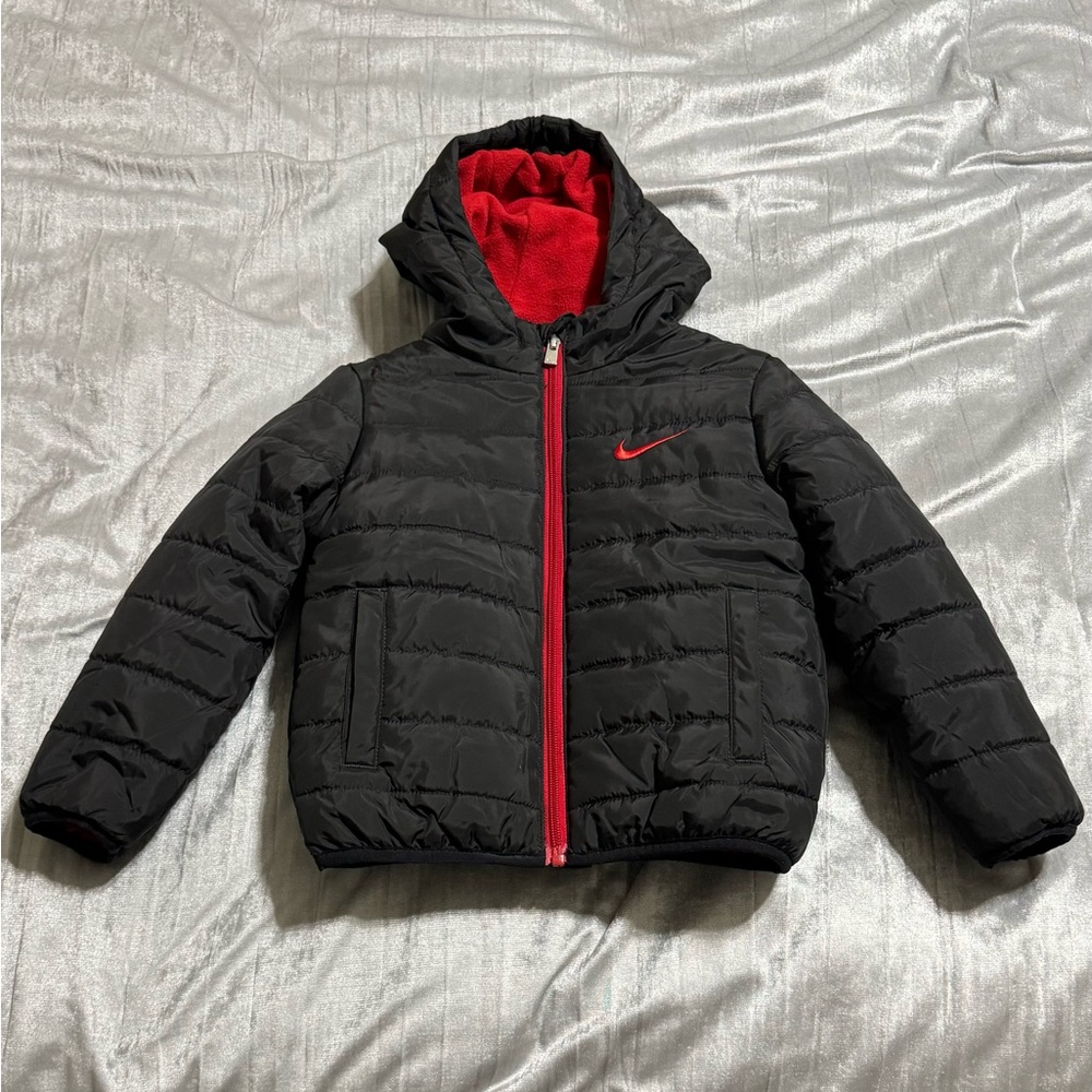 Nike Red & Black puffer jacket w/ hood